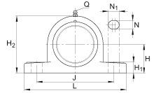 直立式軸承座單元 RASEY20-TV-VA, 塑料軸承座，內(nèi)圈帶平頭螺釘?shù)耐馇蛎媲蜉S承，耐腐蝕設(shè)計(jì)，R密封