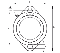 軸承座單元 GLCTE30-TV-FA125.5, 兩孔塑料軸承座，帶偏心鎖圈的外球面球軸承，帶 Corrotect? 涂層，P型密封