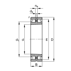 圓柱滾子軸承 NN3036-AS-K-M-SP, 根據(jù) DIN 5412-4 標(biāo)準(zhǔn)的主要尺寸, 非定位軸承, 雙列，帶錐孔，錐度 1:12 ，可分離, 帶保持架，減小的徑向內(nèi)部游隙，限制公差