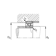 主軸軸承 HS7026-E-T-P4S, 調(diào)節(jié)，成對或單元安裝，接觸角 α = 25°，限制公差