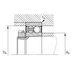 自調(diào)心球軸承 2210-K-2RS-TVH-C3, 根據(jù) DIN 630 標(biāo)準(zhǔn)的主要尺寸, 錐孔，錐度 1:12，兩側(cè)唇密封