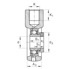 吊裝式軸承座單元 PHE45, 鑄鐵軸承座，帶偏心鎖圈的外球面球軸承，P 型密封